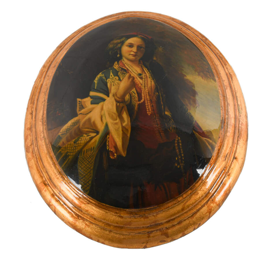 Pair of Spanish Decoupage-Style Portrait Wall Plaques-4