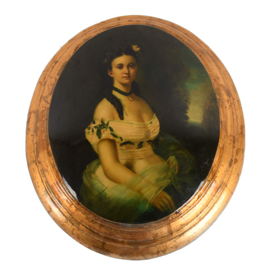 Pair of Spanish Decoupage-Style Portrait Wall Plaques-2