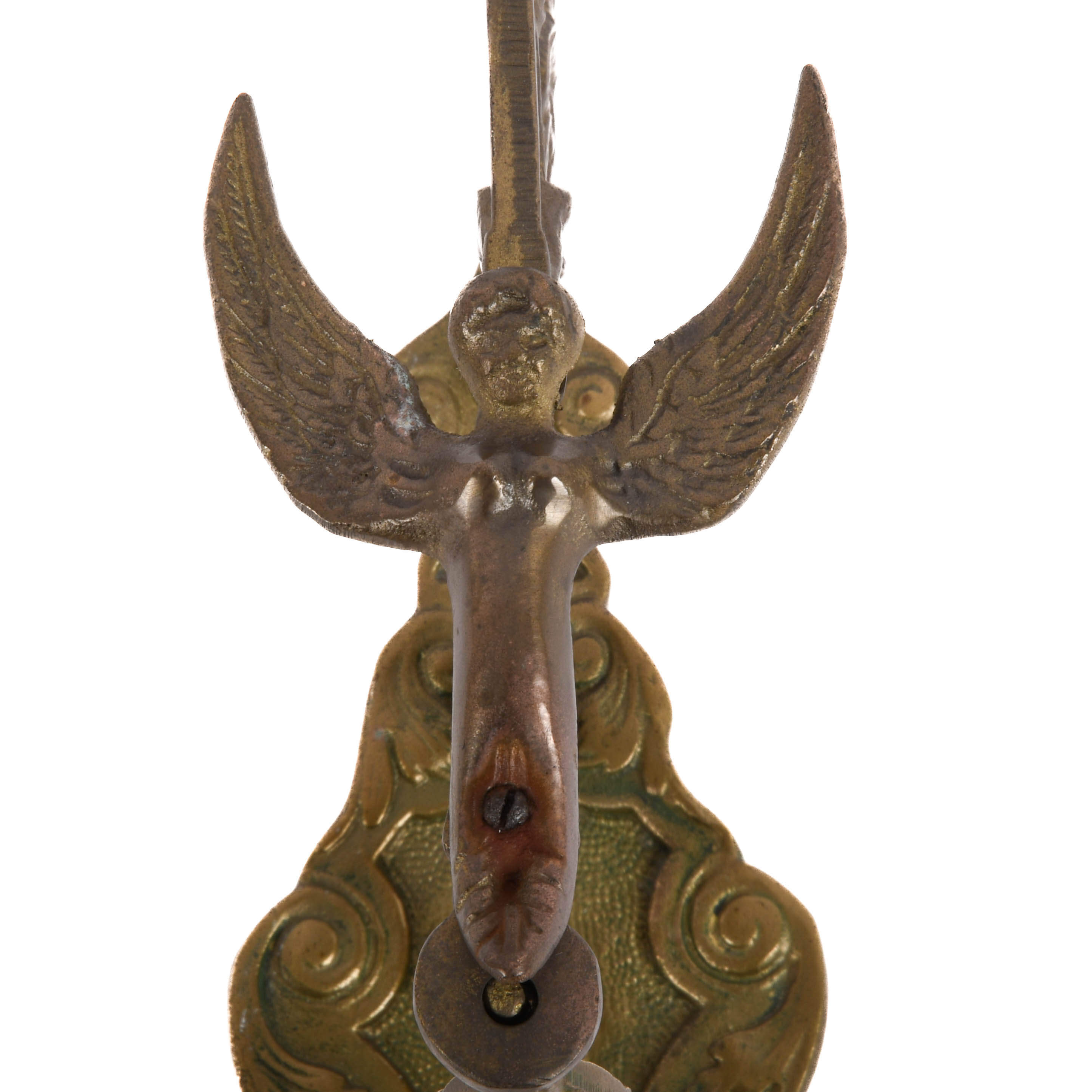 Antique Cast Iron Figural String Doorbell-2
