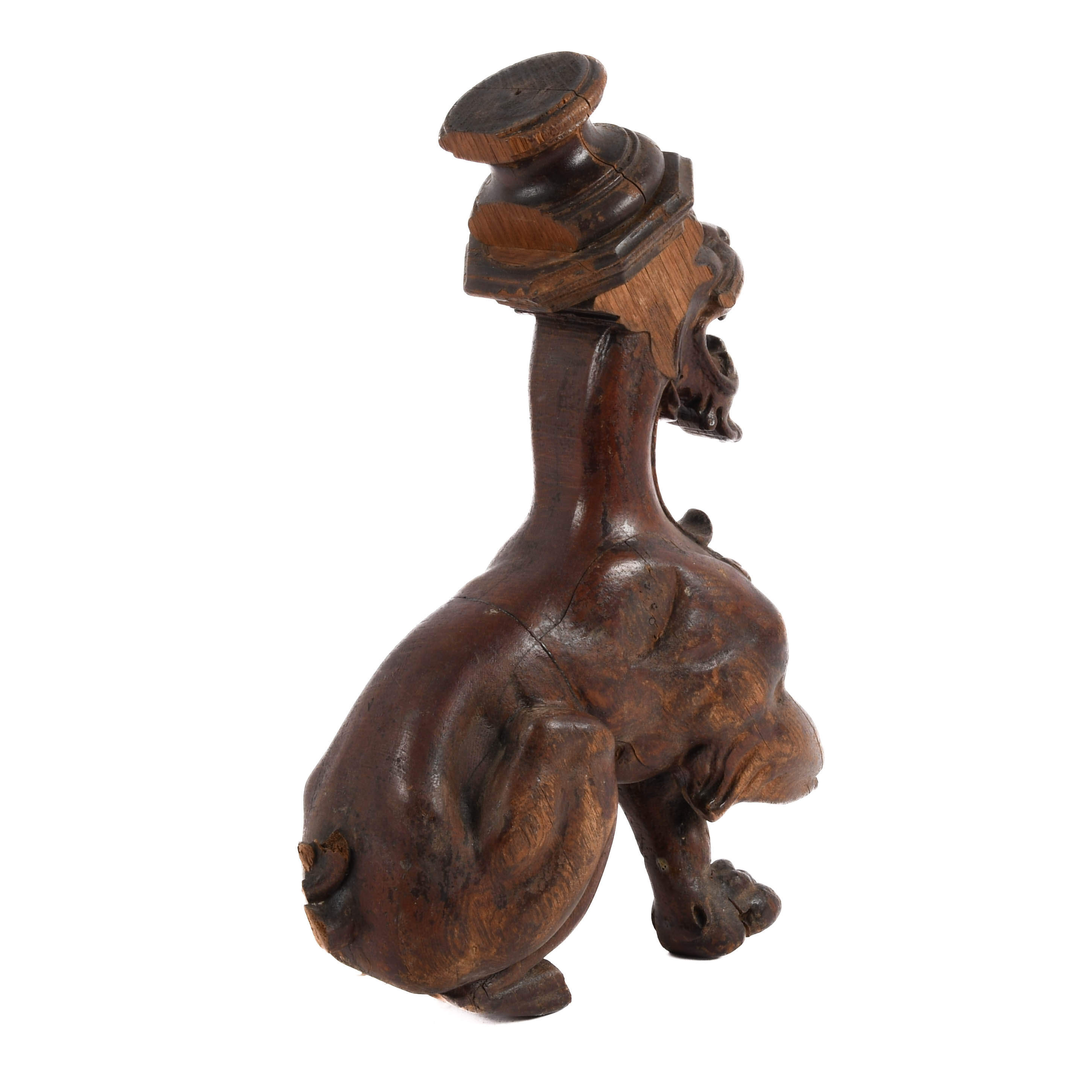 Antique Carved Wood Griffin Architectural Detail-7