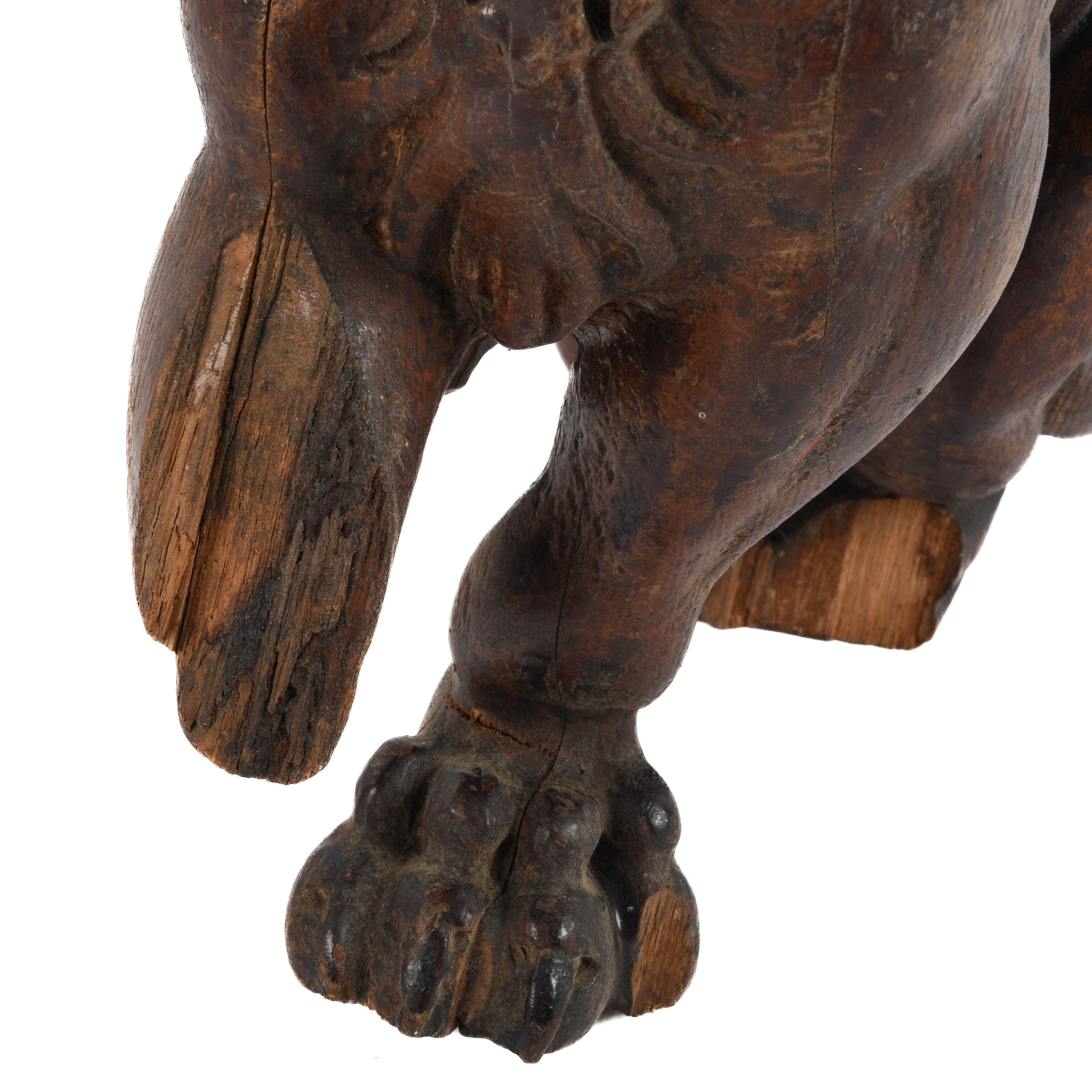 Antique Carved Wood Griffin Architectural Detail-5