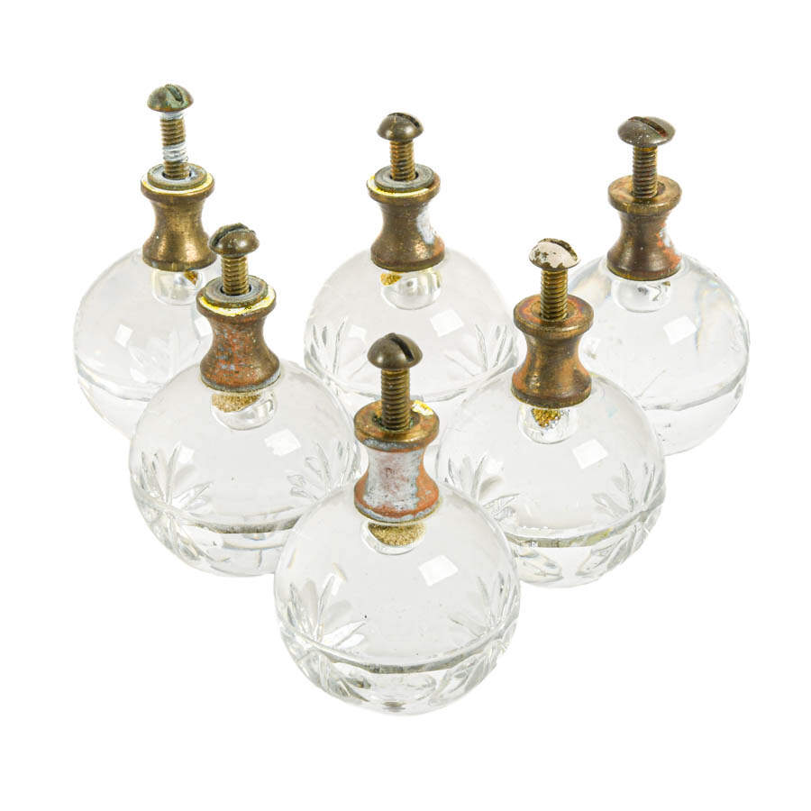Lot of Six Antique Glass Knobs-1