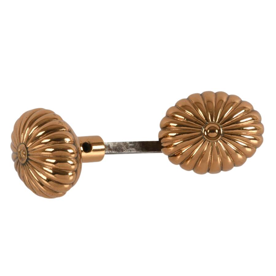Polished Brass Fluted Entry Doorknob-5