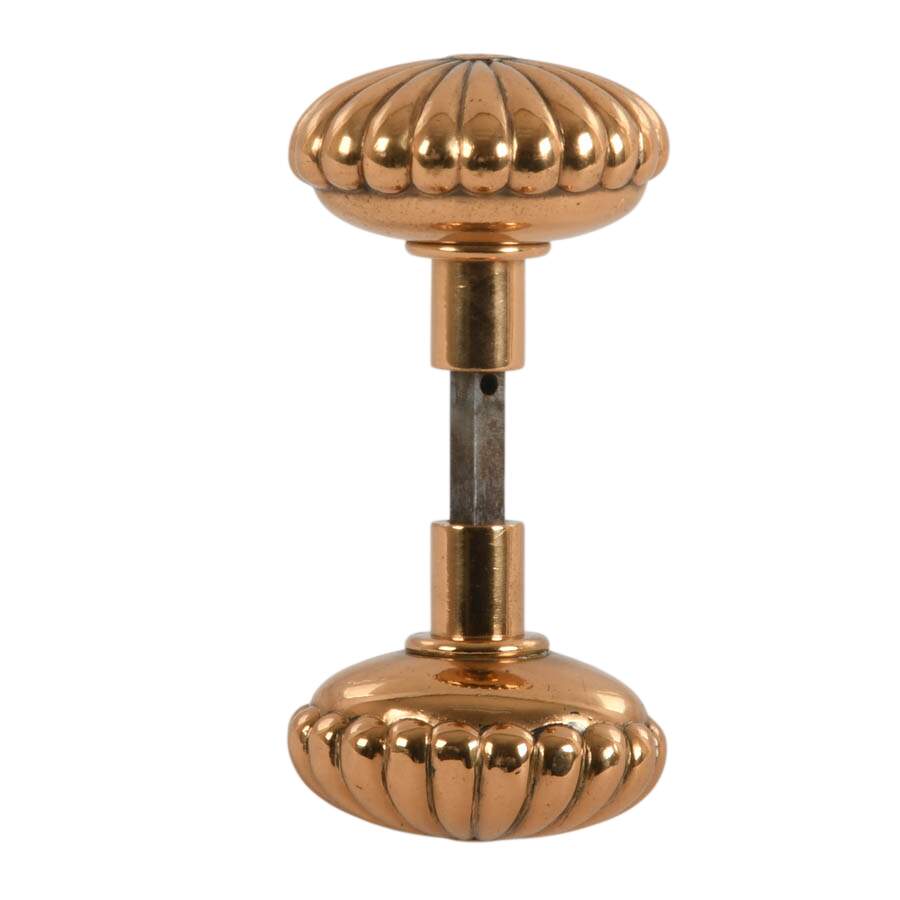Polished Brass Fluted Entry Doorknob-3