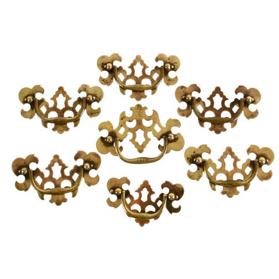 Set of Seven Ethan Allen Georgian Court Drawer Pulls-2