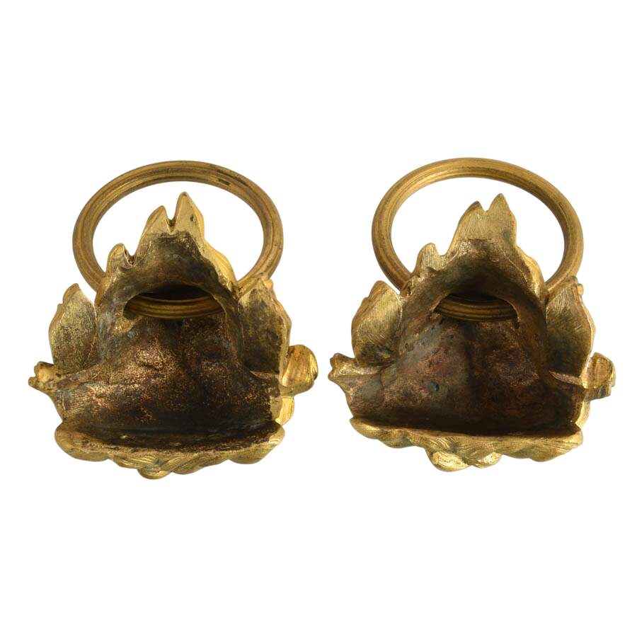 Pair of Gilded Bronze Lion Furniture Ornaments-6