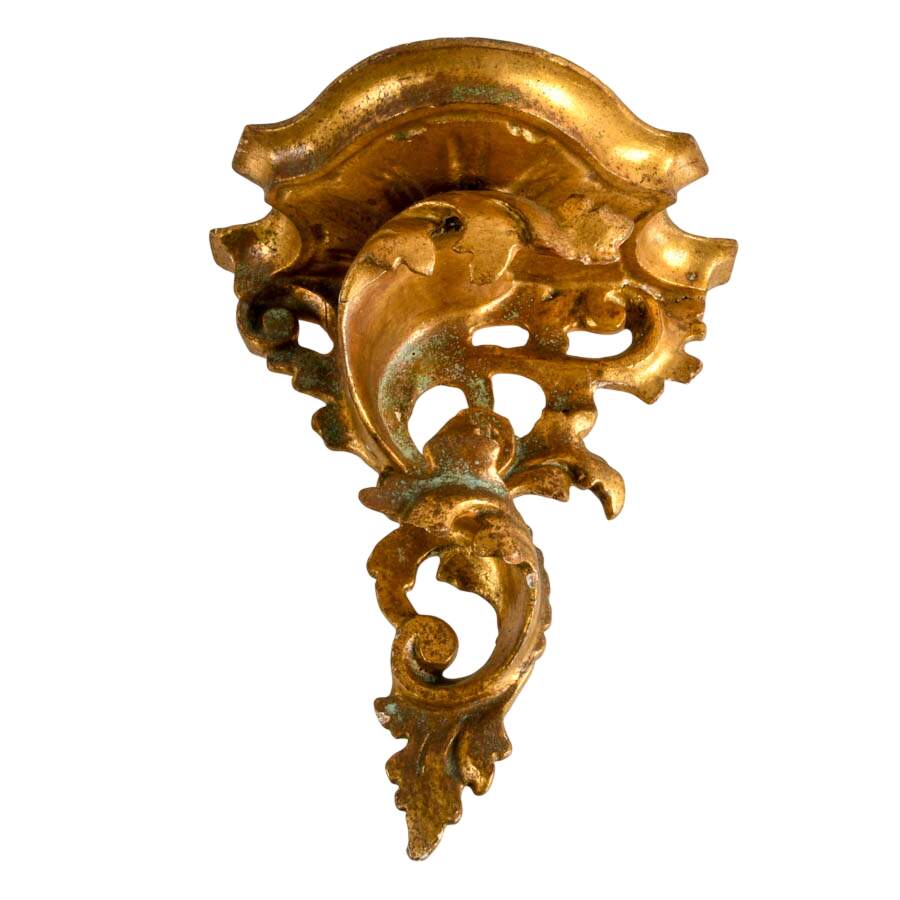 Italian Rococo-Style Gilt Carved Wood Wall Bracket-1