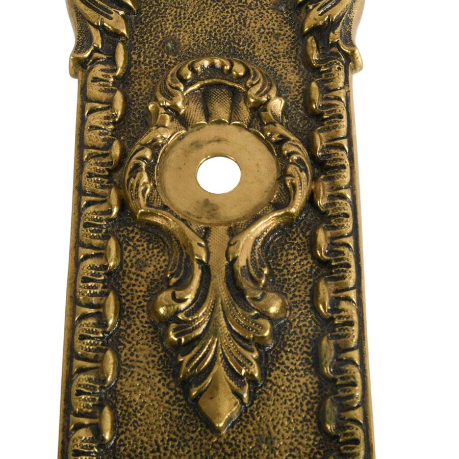 Vintage Ornate Spanish Bronze Door Handle with Plate-4