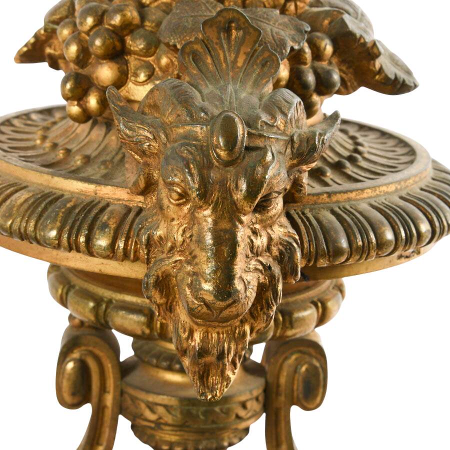 Antique French Gilded Brass Bar de Cheminée Fireplace Fender-6