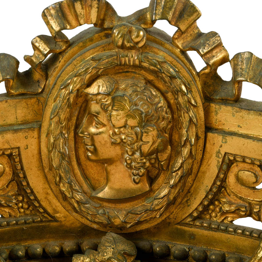 Antique French Gilded Brass Bar de Cheminée Fireplace Fender-5