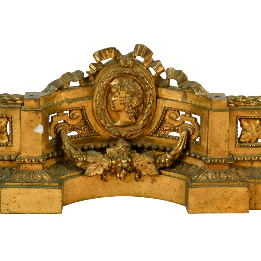 Antique French Gilded Brass Bar de Cheminée Fireplace Fender-4