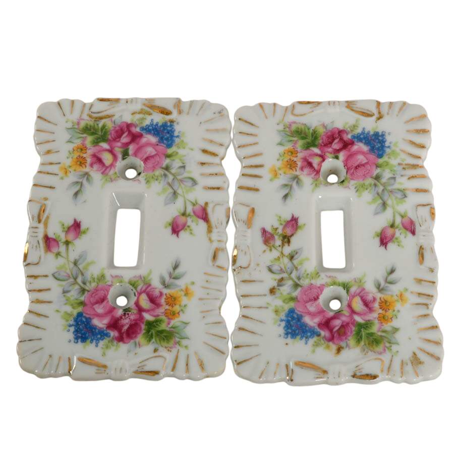 Set of Five Hand-Painted Single and Double Light Switch Plates-3