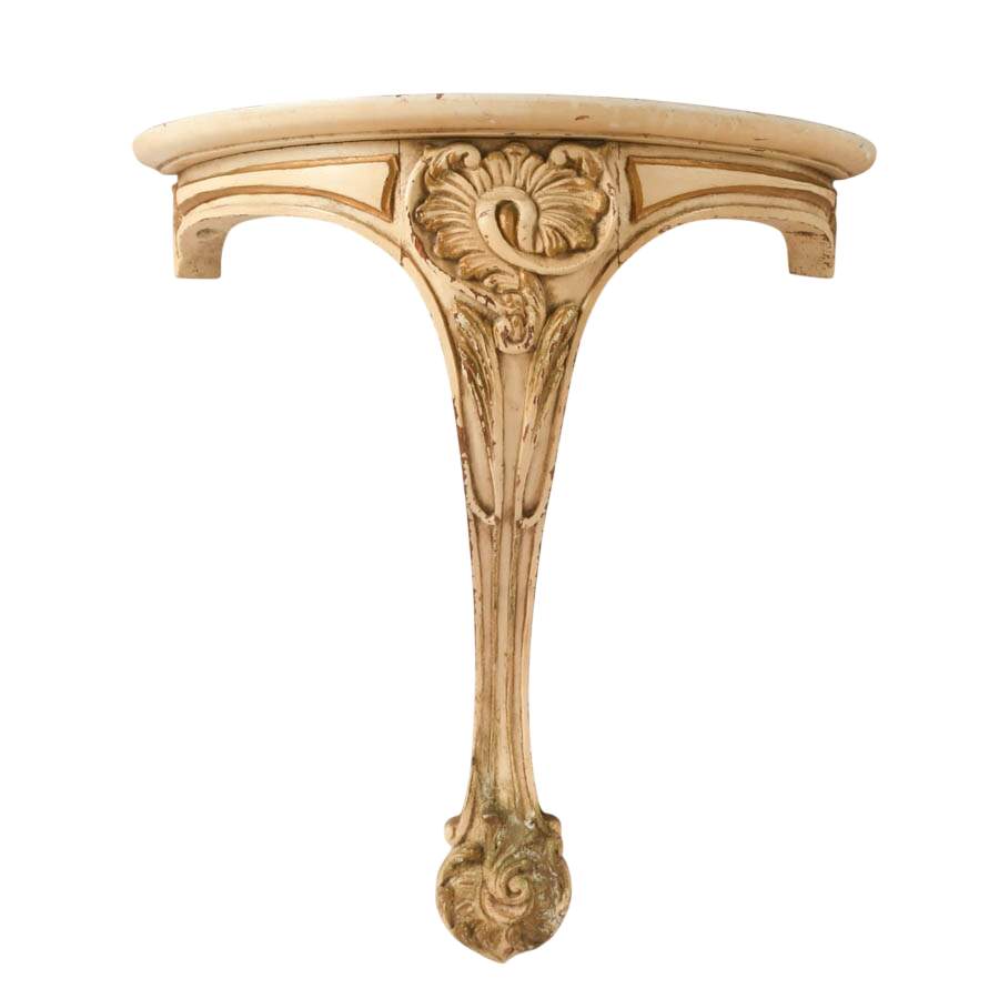 Italian Carved Wooden Wall Mounted Sconce Shelf-1
