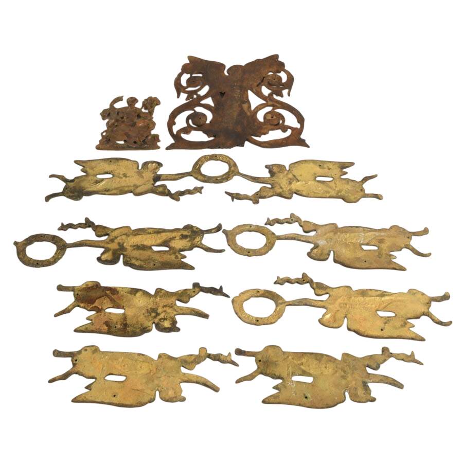Six-Piece Figural Neoclassical Brass Architectural Ornaments-8
