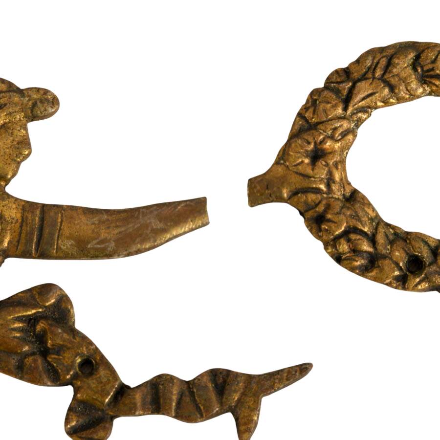 Six-Piece Figural Neoclassical Brass Architectural Ornaments-5