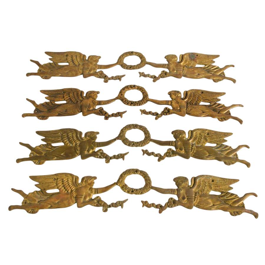 Six-Piece Figural Neoclassical Brass Architectural Ornaments-2