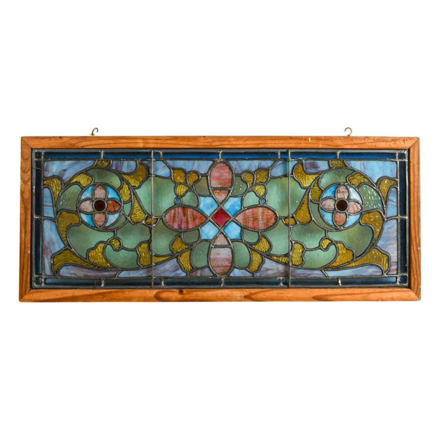 Vintage Stained-Glass Window Panel-9