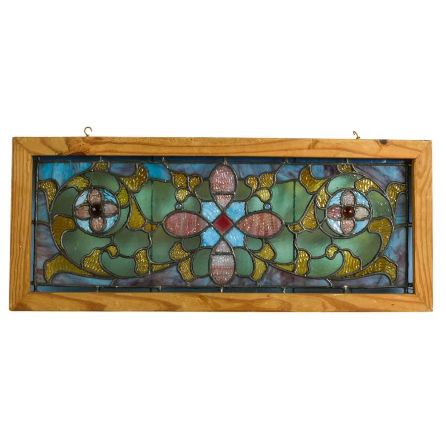 Vintage Stained-Glass Window Panel-1