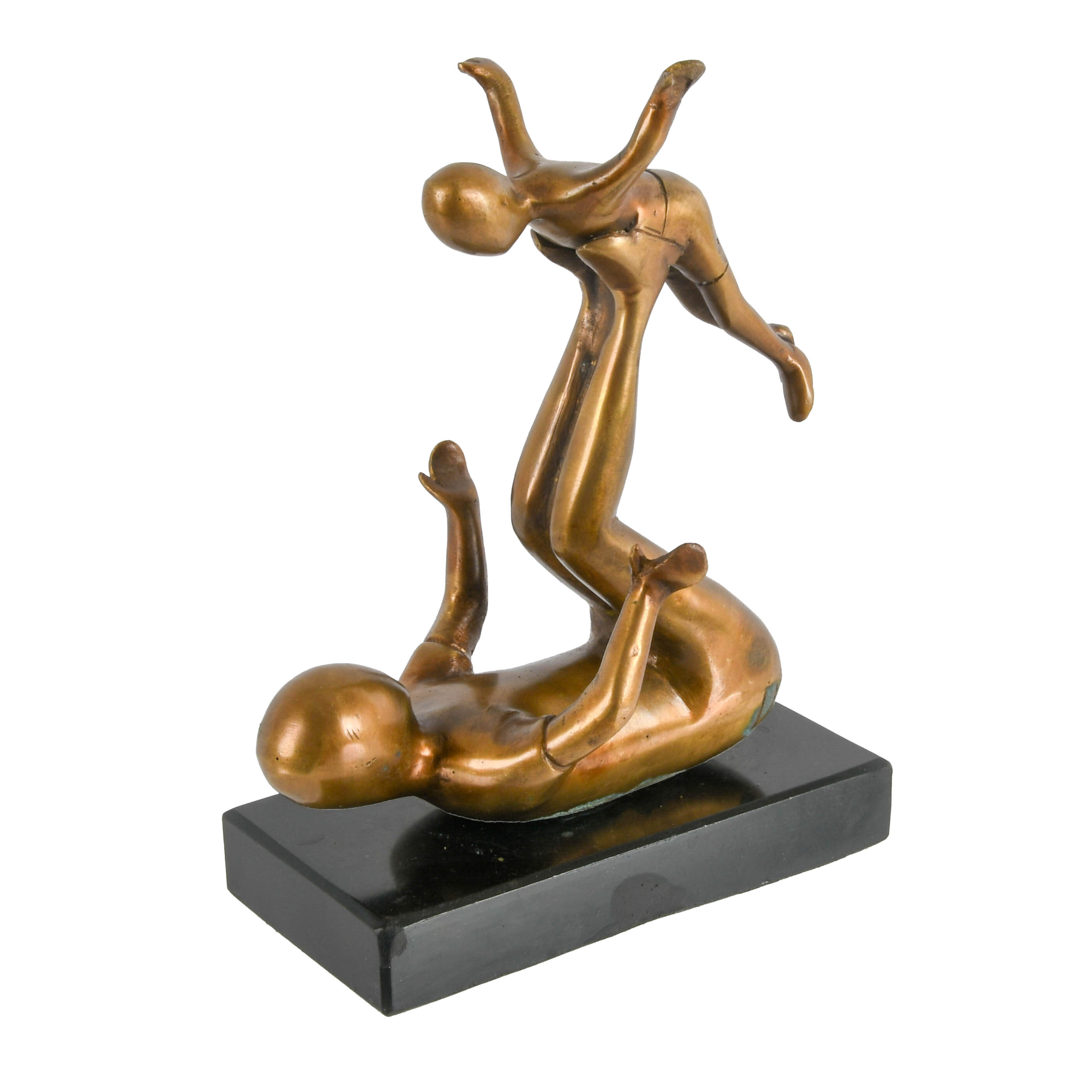 Modern Bronze Parent Workout Plan Statuette-4