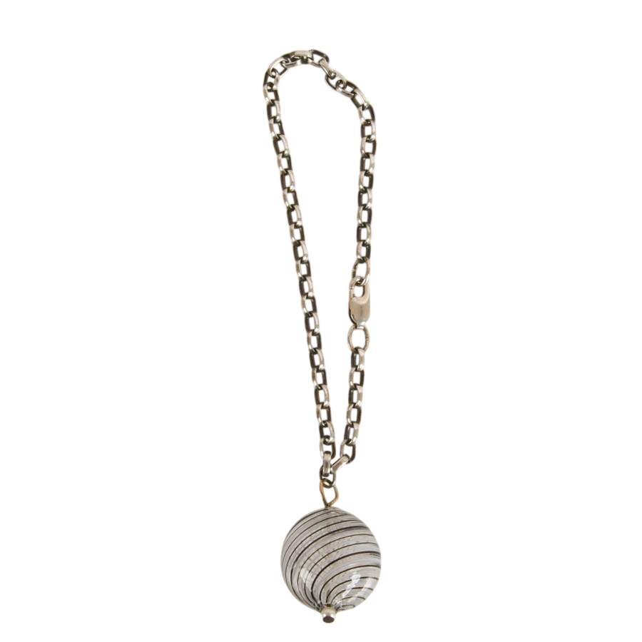 Sterling Murano Blown Glass Charm Bracelet-1