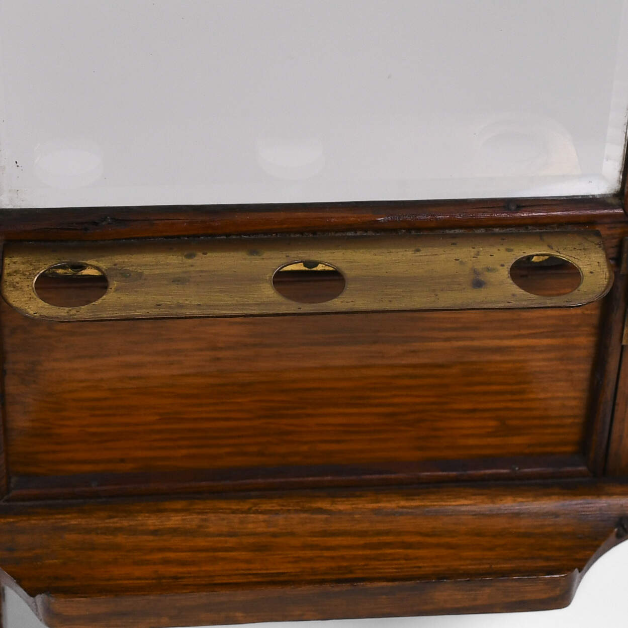 Antique Edwardian Oak Smoking Cabinet Humidor with Key-11