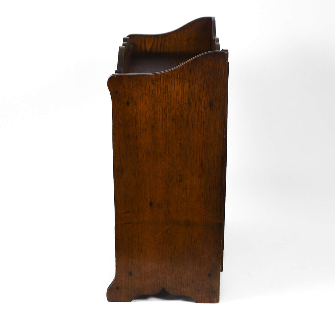 Antique Edwardian Oak Smoking Cabinet Humidor with Key-2