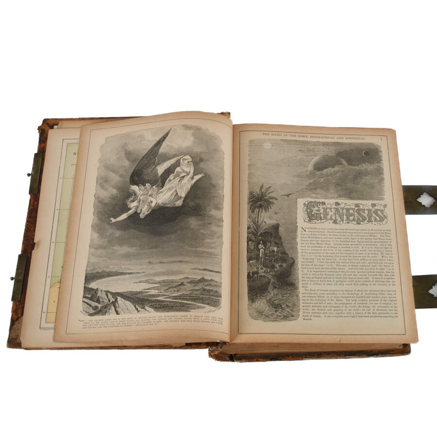 Antique Pictoral Family Bible, Dictionary, and Cities of the Bible-7