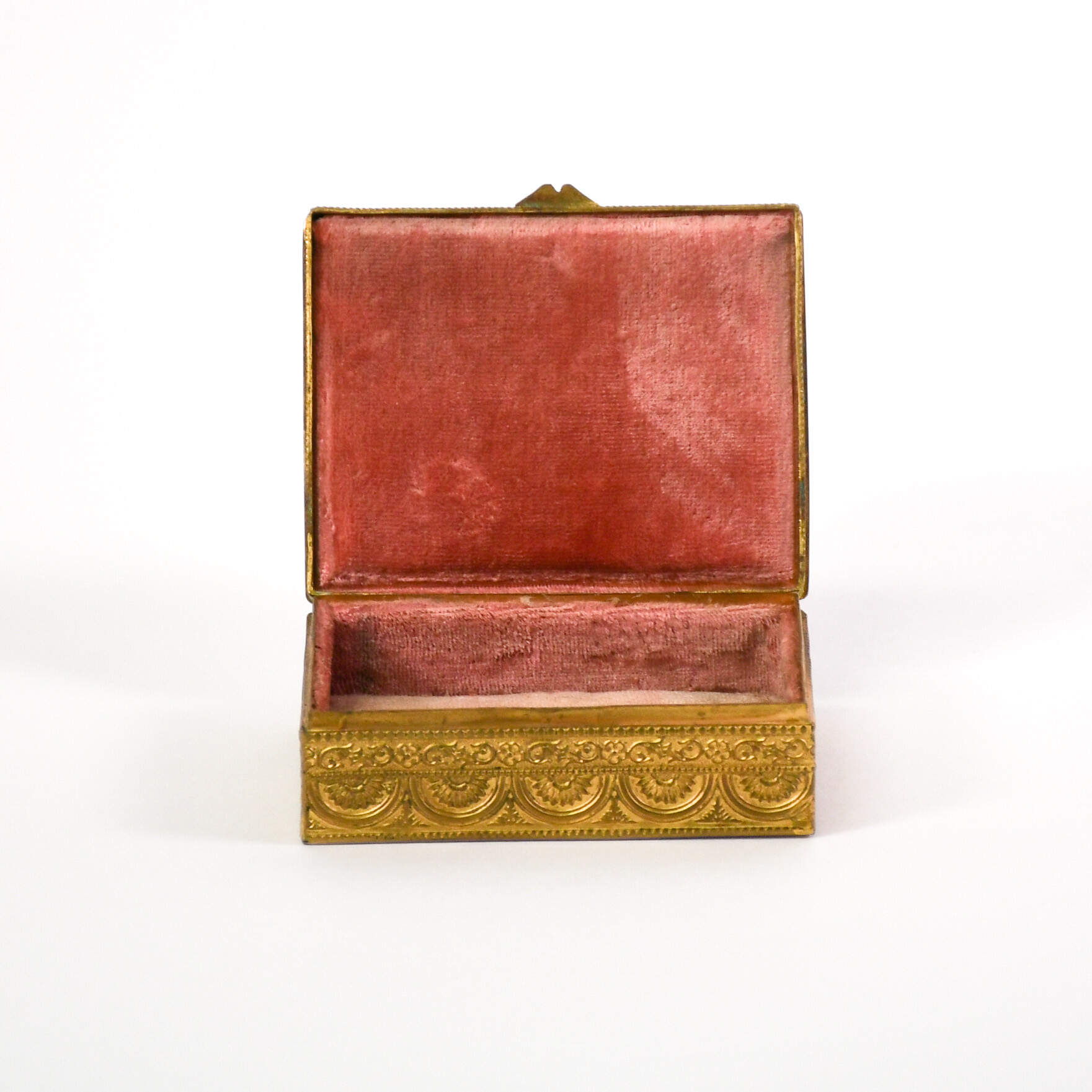 Antique Enameled and Painted Portrait Scene Box-14