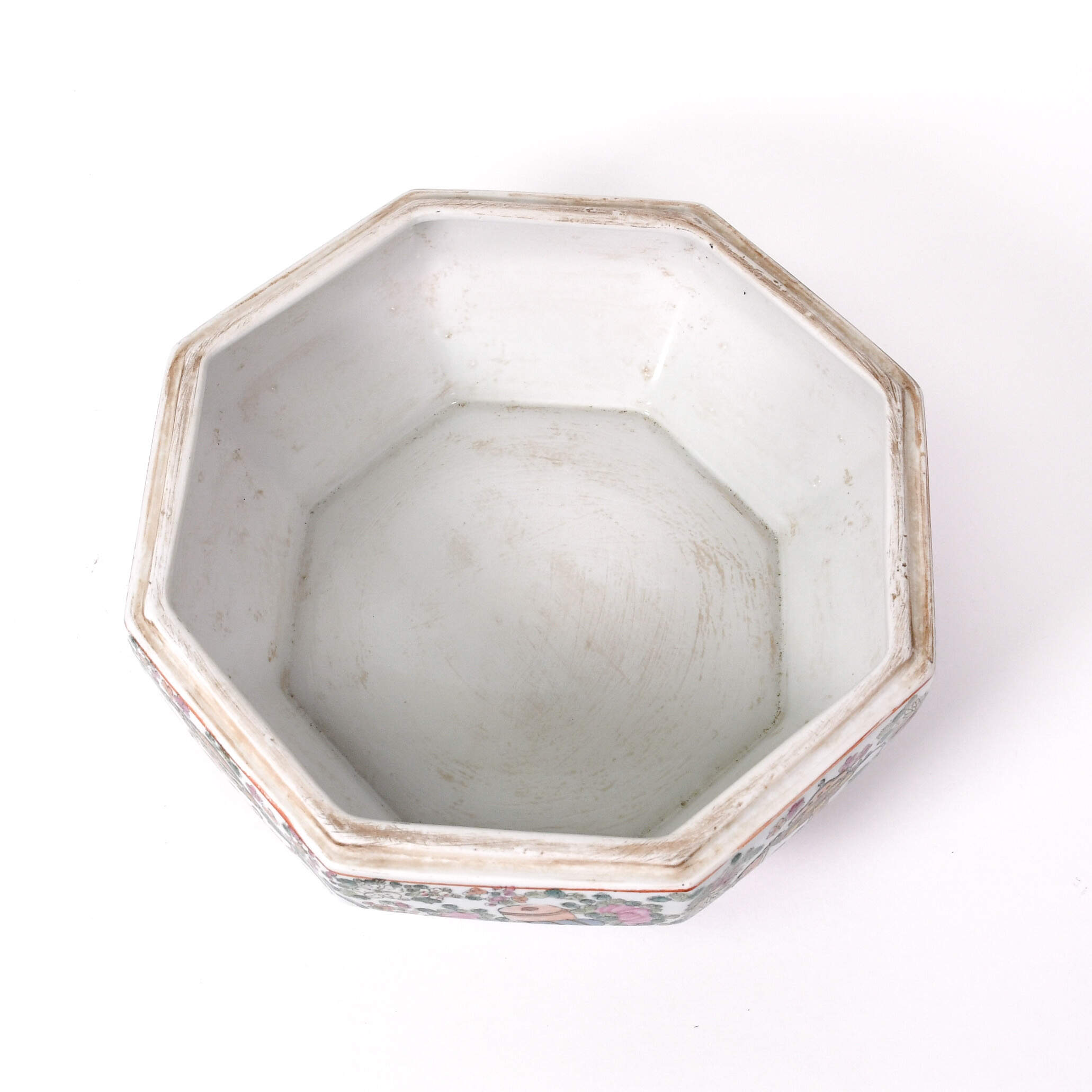 Chinese Rose Medallion Porcelain Octagonal Box-8
