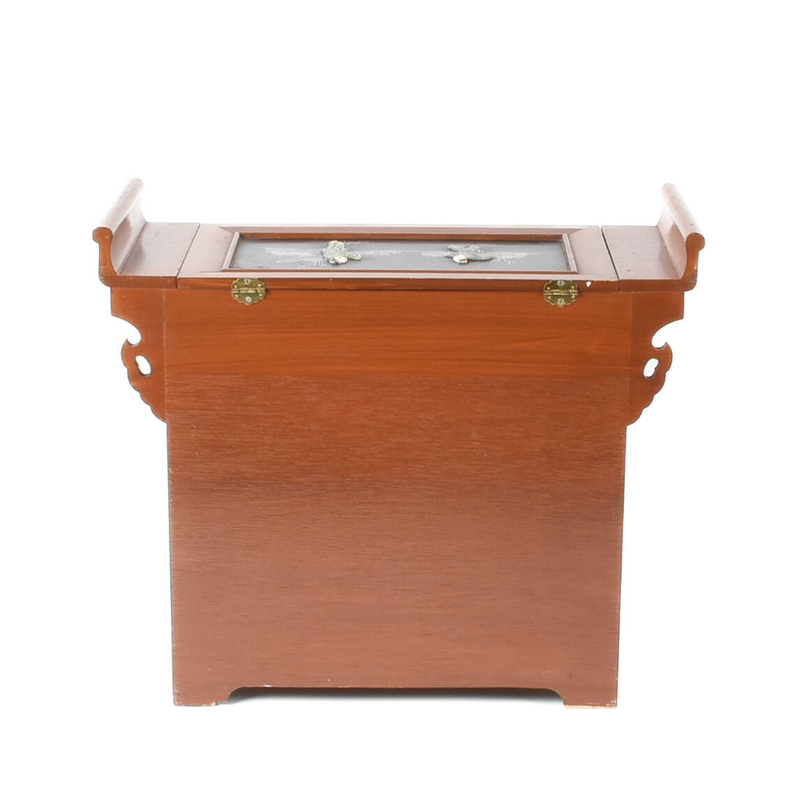 Asian Wooden Jewelry Box with Celluloid Figures-3