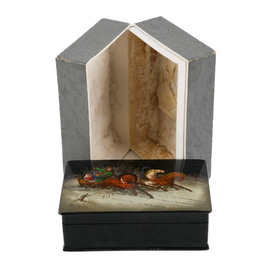Eight-Piece Collection of Russian Hand-Painted Lacquer Boxes-9