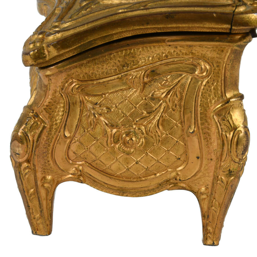 Whimsical Ornate Gilt   and Figural Jewelry Casket-8