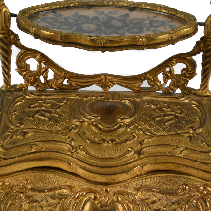 Whimsical Ornate Gilt   and Figural Jewelry Casket-7