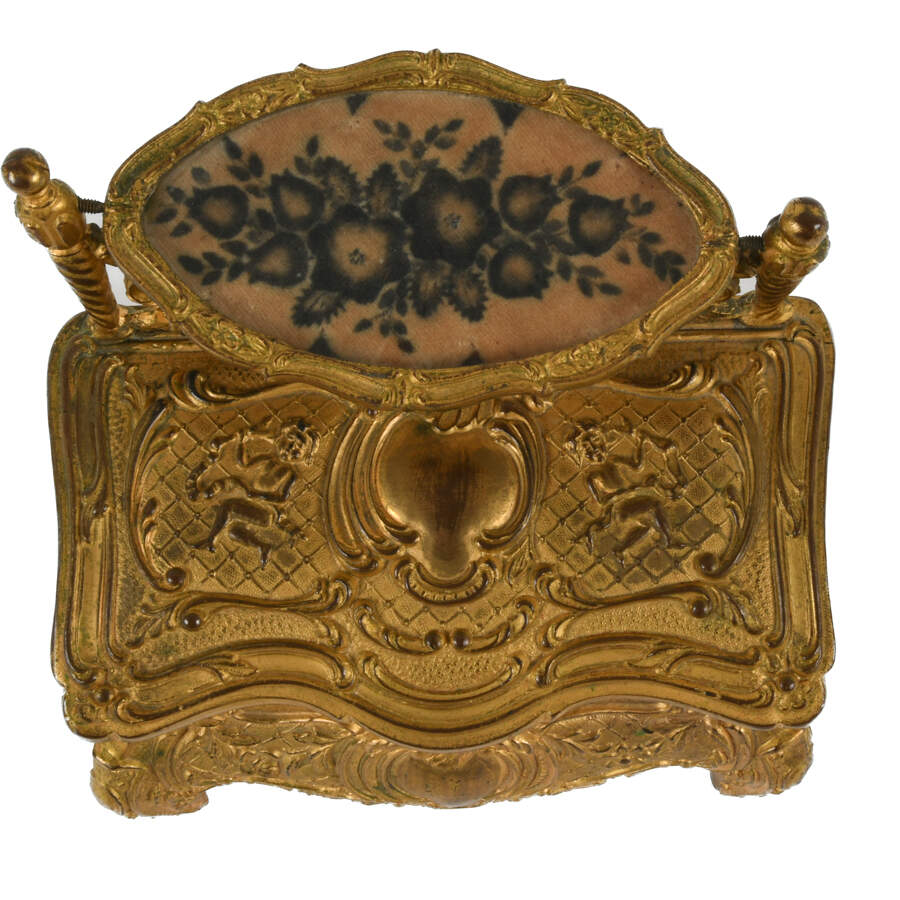 Whimsical Ornate Gilt   and Figural Jewelry Casket-6
