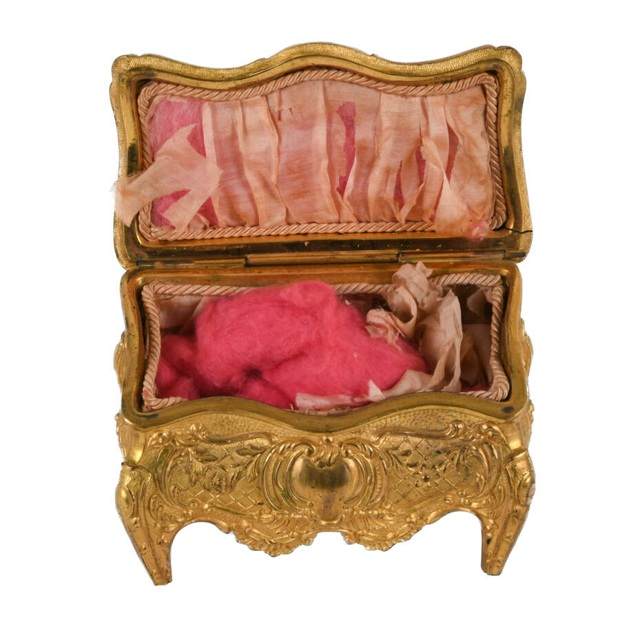 Whimsical Ornate Gilt   and Figural Jewelry Casket-5