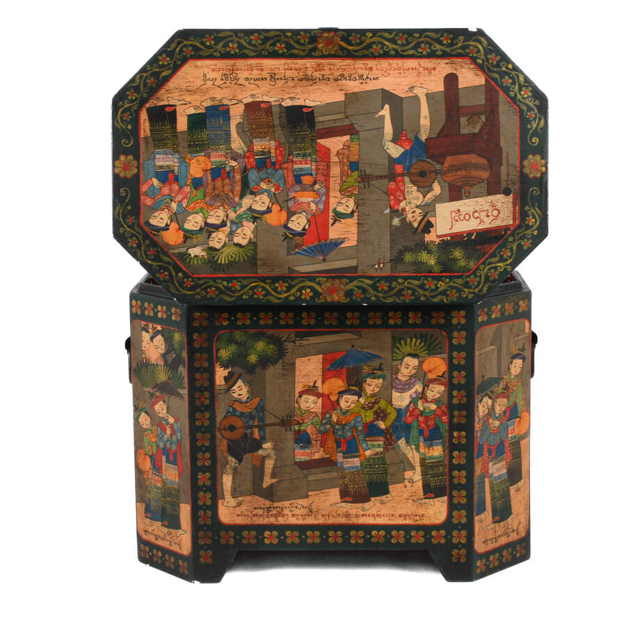 Burmese Decorated Wedding Chest-7