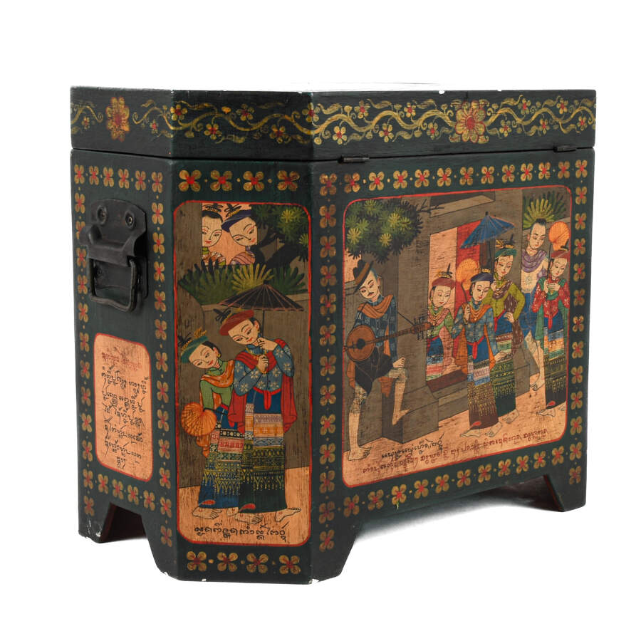 Burmese Decorated Wedding Chest-4