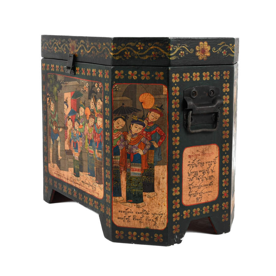 Burmese Decorated Wedding Chest-3