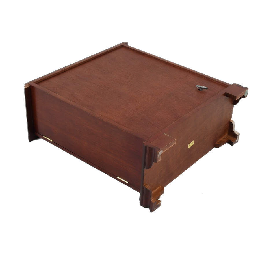Mahogany Glass Front Footed Jewelry Cabinet-8
