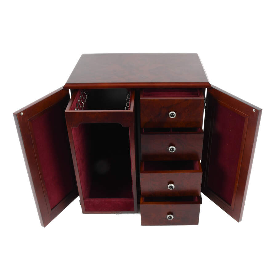 Bombay Co. Mahogany Jeweled and Mirrored Jewelry Chest-8