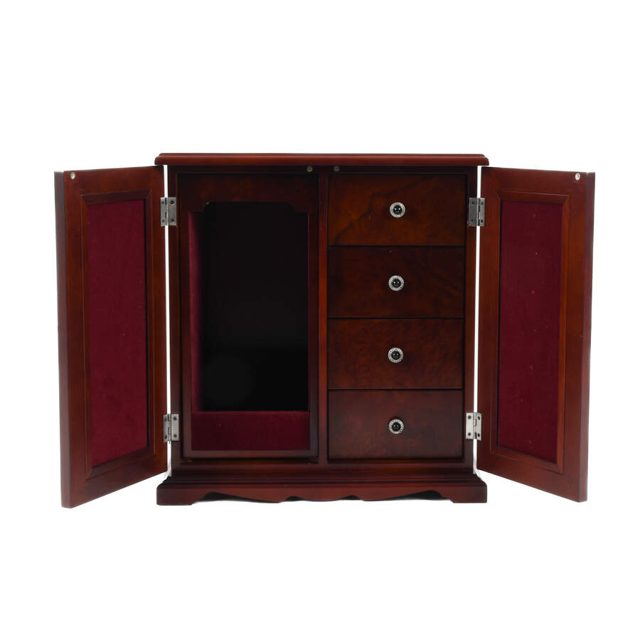 Bombay Co. Mahogany Jeweled and Mirrored Jewelry Chest-7