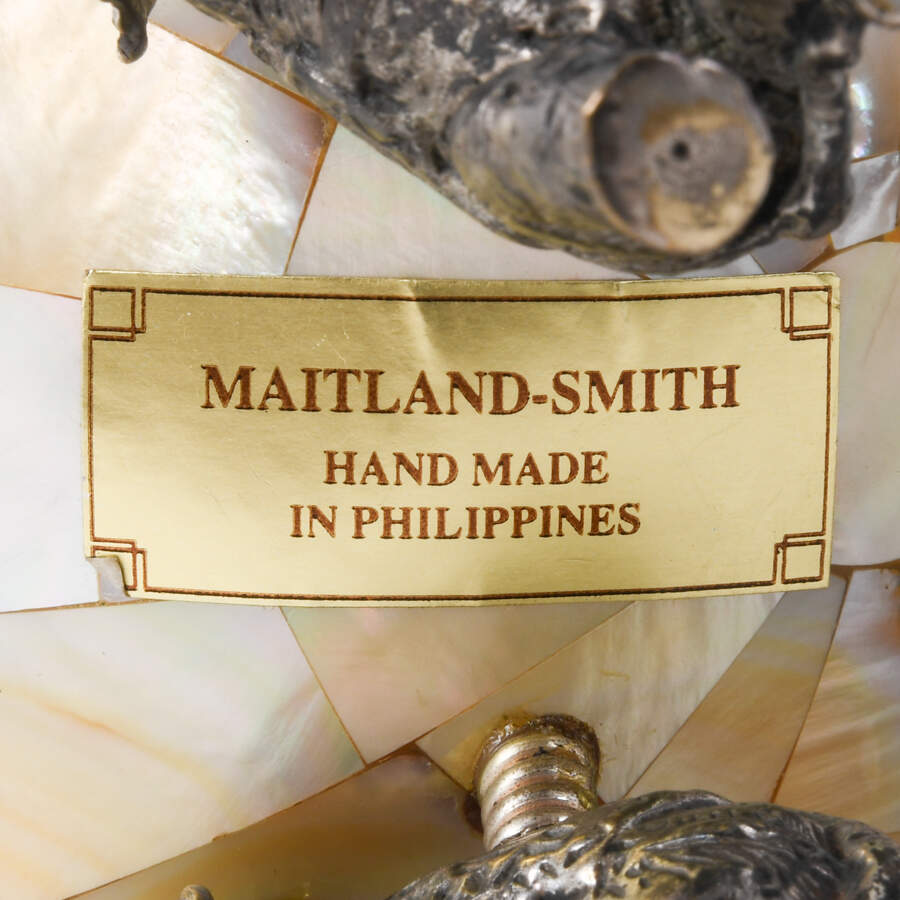 Maitland-Smith Mid-Century Modern Mother of Pearl Egg and Figural Box-7