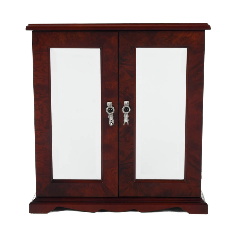 Bombay Co. Mahogany Jeweled and Mirrored Jewelry Chest-1