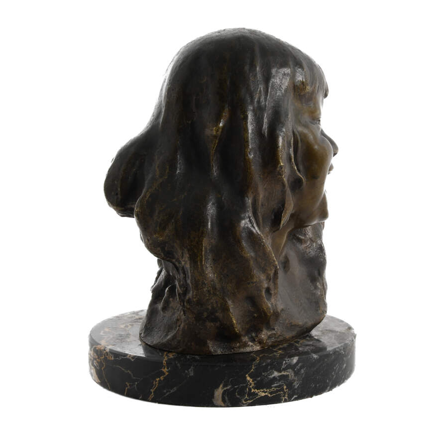 Patinaed Bronze Girl Bust After Corrado Betta-5