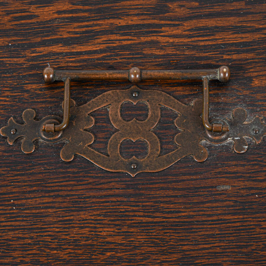 Antique Art Nouveau Quartersawn Oak Trinket Box-2