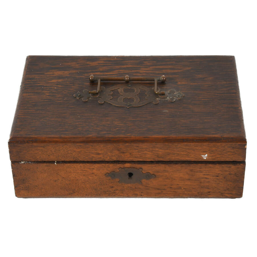 Antique Art Nouveau Quartersawn Oak Trinket Box-1