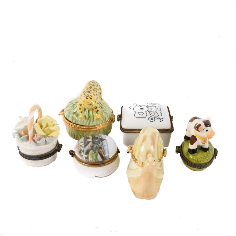 Grouping of Five Whimsical Trinket Boxes-4
