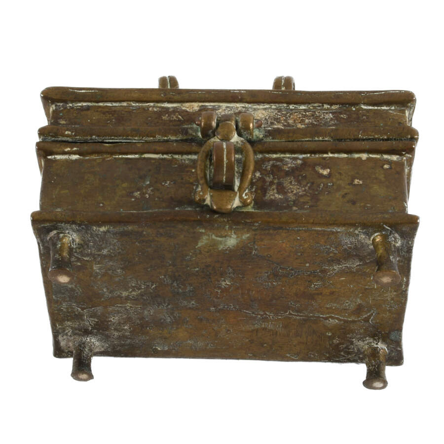 Antique Bronze Footed Jewelry Casket-7