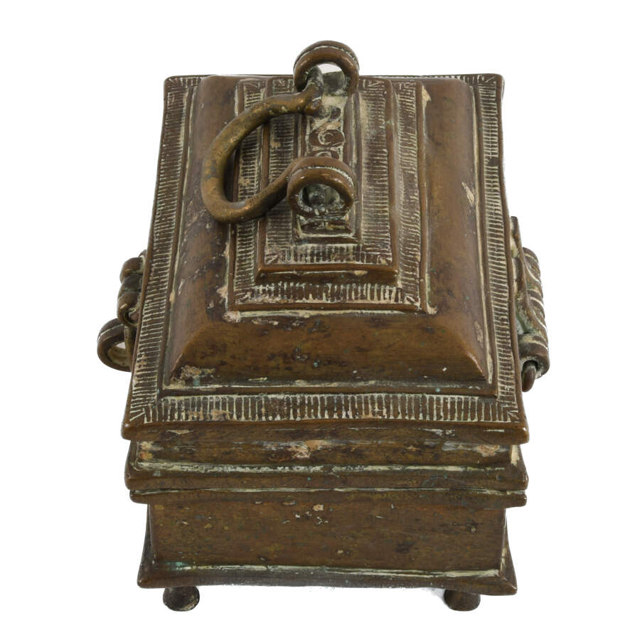 Antique Bronze Footed Jewelry Casket-3