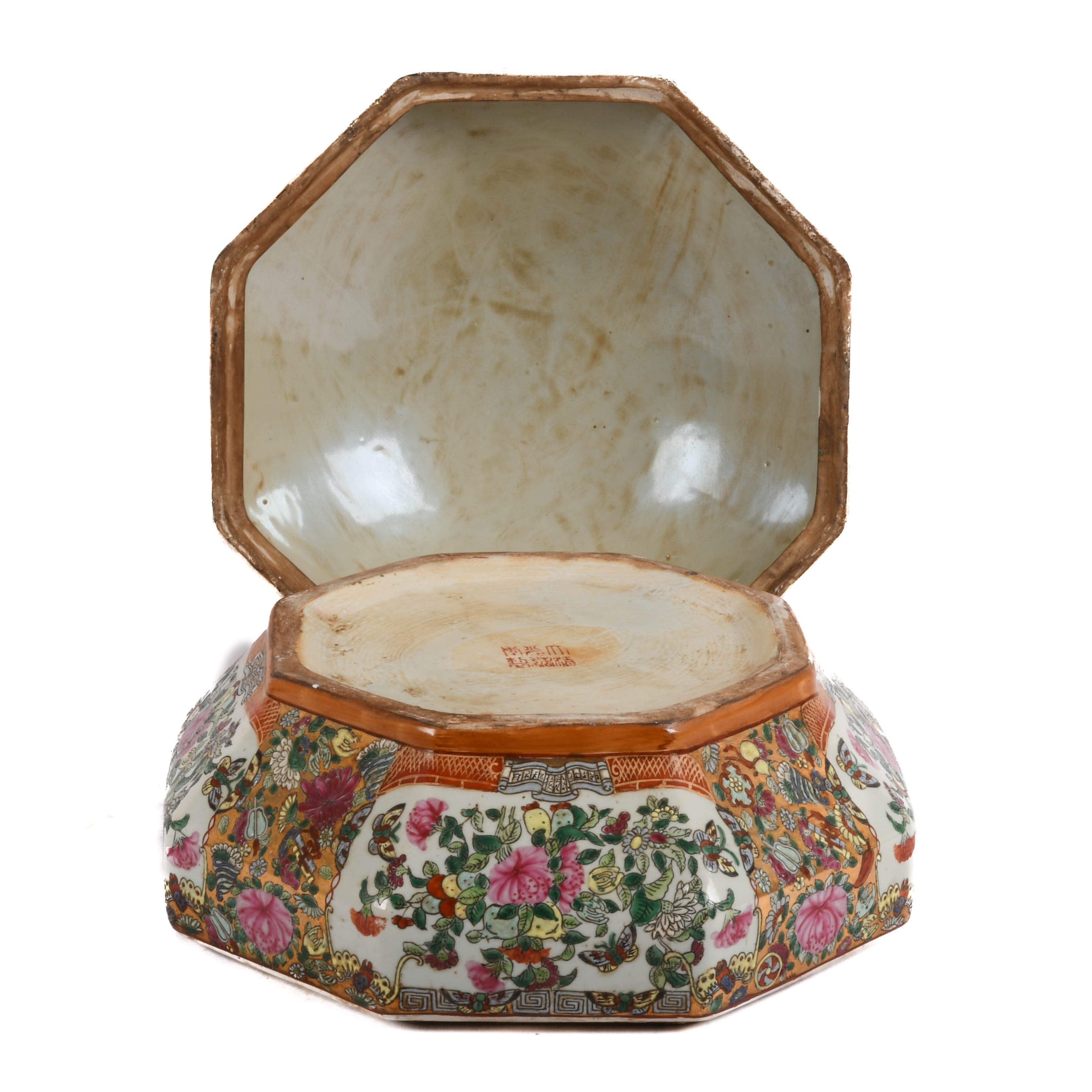 Large Chinese Rose Medallion Covered Box-5